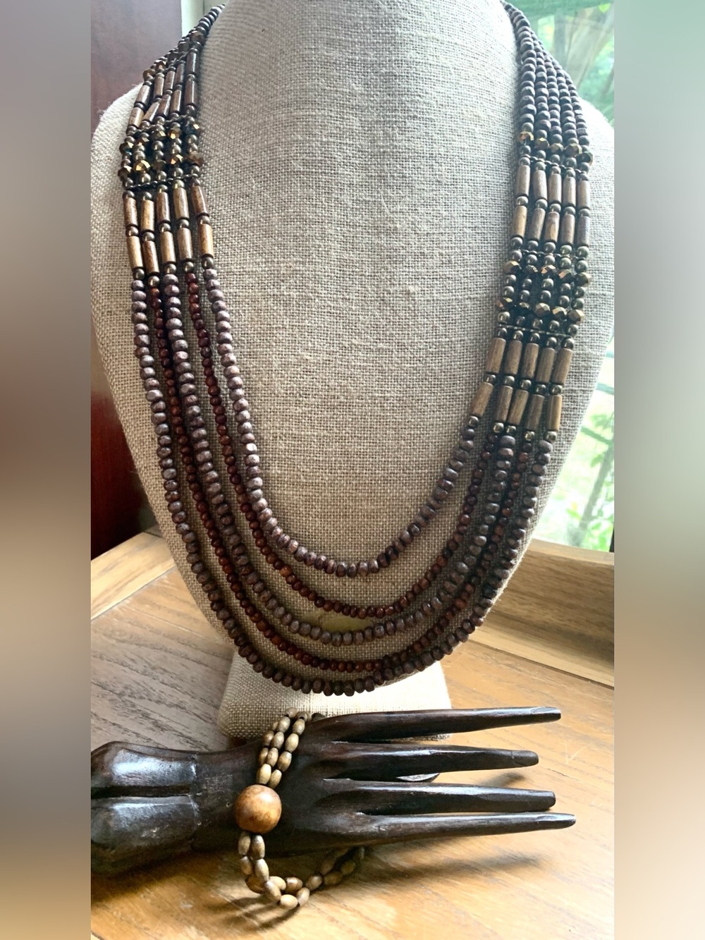 Vintage Wood Jewelry Set